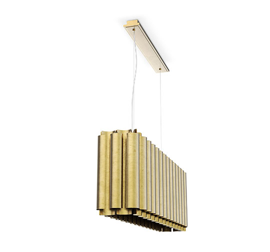 AURUM Rectangular | Gold Suspension Light by BRABBU