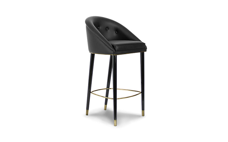 MALAY Bar Chair Mid Century Design by BRABBU is a velvet bar stool with a mystical soul.