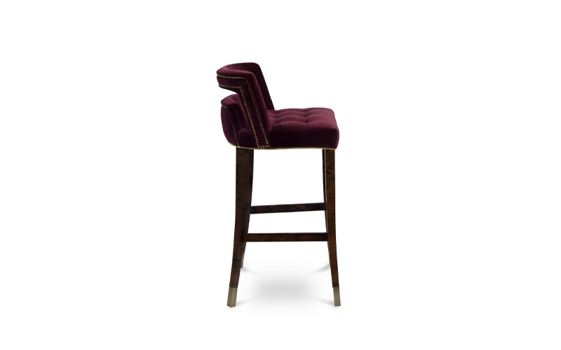 NAJ Bar Chair Contemporary Design by BRABBU is a velvet bar stool with back which will fulfill any interior decor.