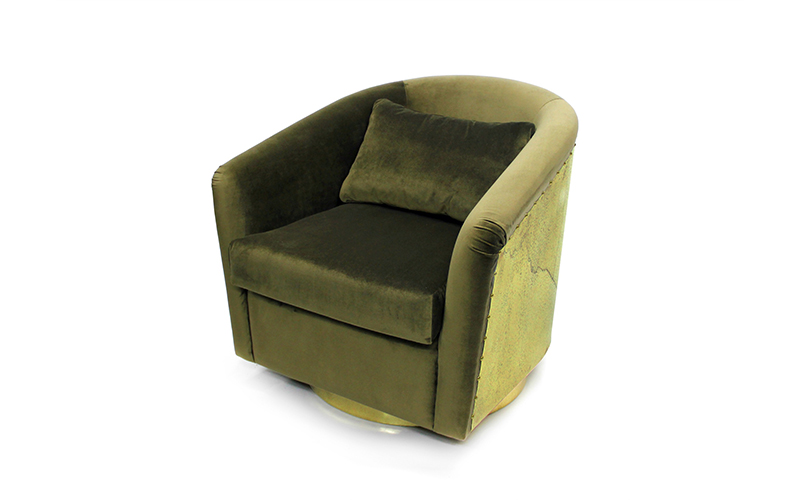 EARTH Velvet Armchair Modern Design by BRABBU brings the movement and the rhythm of the world into a modern home décor.