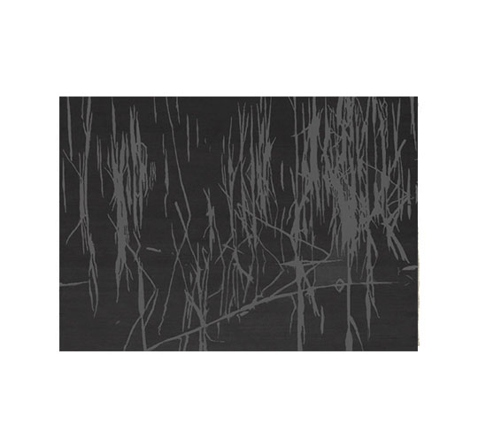 ENZ | Black Rectangular Botanical Silk Rug by BRABBU