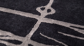 ENZ | Black Botanical Silk Round Rug by BRABBU