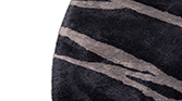 ENZ | Black Botanical Silk Round Rug by BRABBU