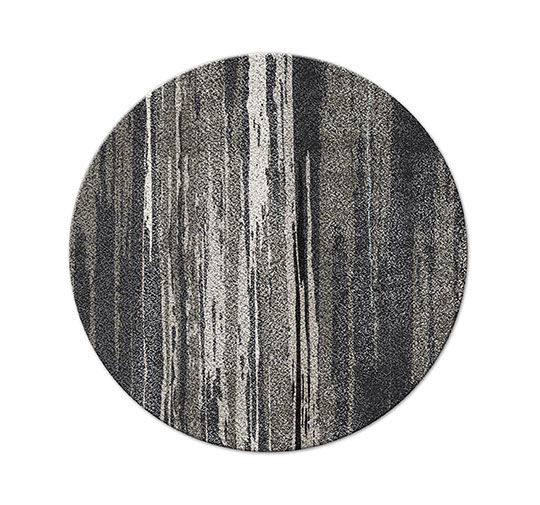 INUK Round | Round Hand-Tufted Botanical Silk Rug by BRABBU