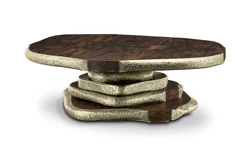 LATZA | Walnut Root Veneer Center Table Modern Design by BRABBU 