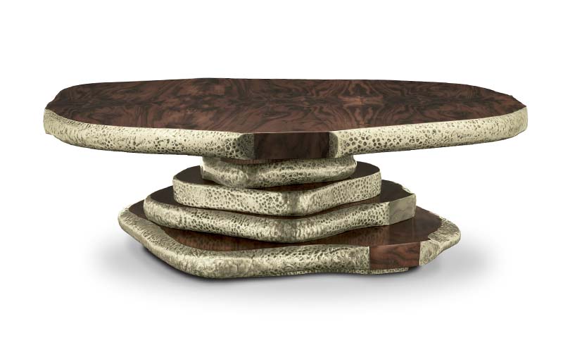 LATZA | Walnut Root Veneer Center Table Modern Design by BRABBU 