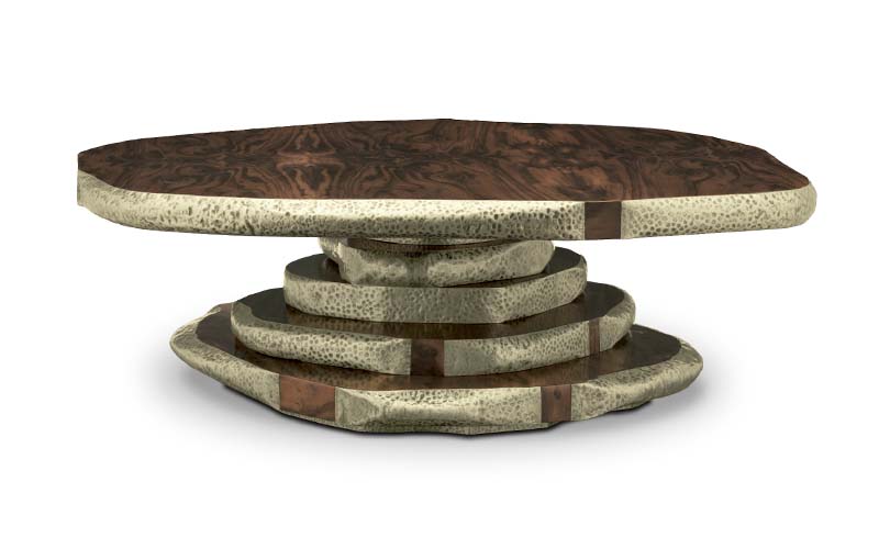 LATZA | Walnut Root Veneer Center Table Modern Design by BRABBU 