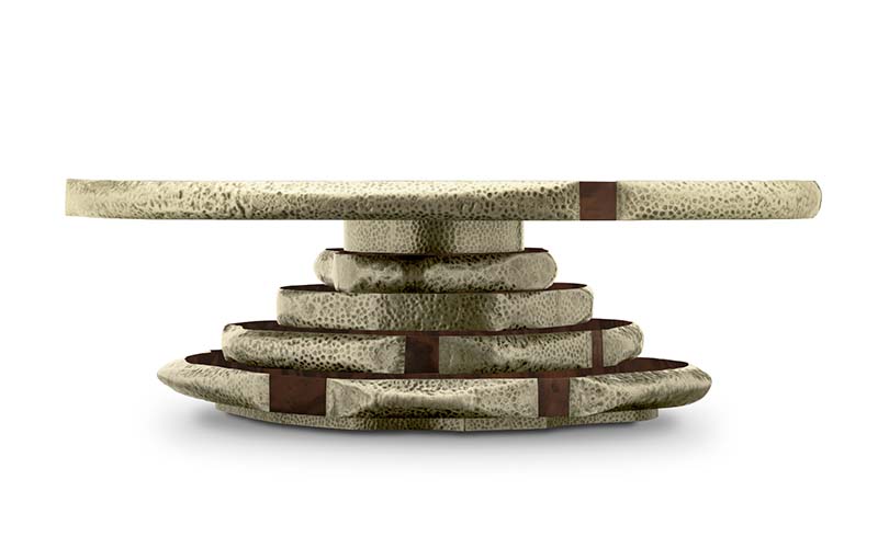 LATZA | Walnut Root Veneer Center Table Modern Design by BRABBU 