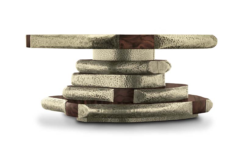 LATZA | Walnut Root Veneer Center Table Modern Design by BRABBU 