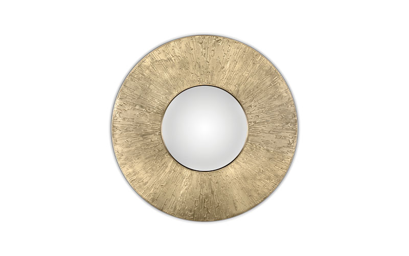 HULI | Matte Brass Round Mirror Contemporary Design by BRABBU
