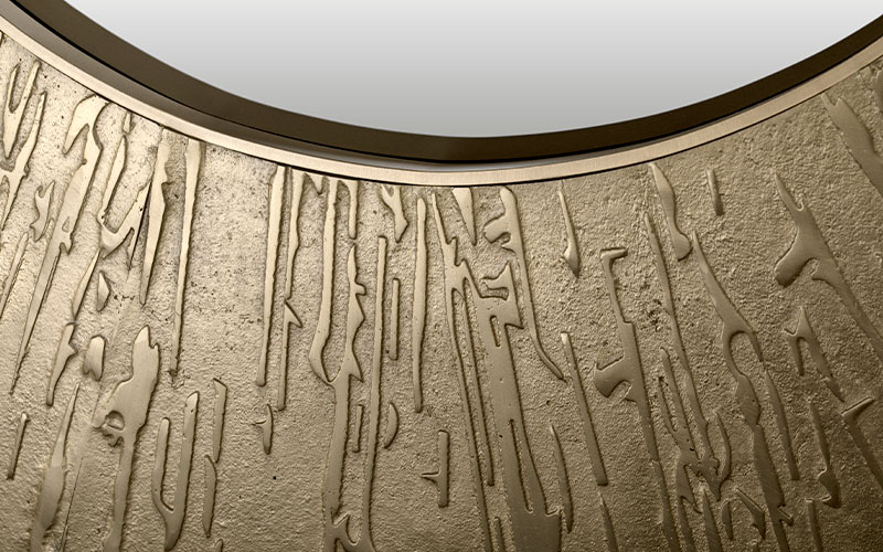 HULI | Matte Brass Round Mirror Contemporary Design by BRABBU