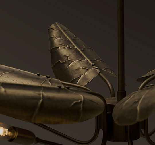 CALLA | Brass Modern Suspension Light by BRABBU