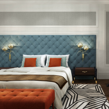 Modern bedroom design.