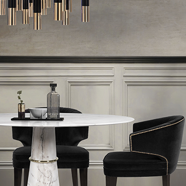 Modern Dining Room with Agra Dining Table and Ibis Dining Chair