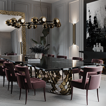 BB_NAJ_Dining_Chair_KOI_II_Dining_Table_HORUS_Suspension_Light_CAY_Rectangle_Mirror_CYRUS_Double_II_Wall_Light