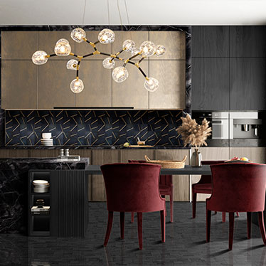 BEGONIA Dining Chair, HORUS Irregular Big Suspension Light