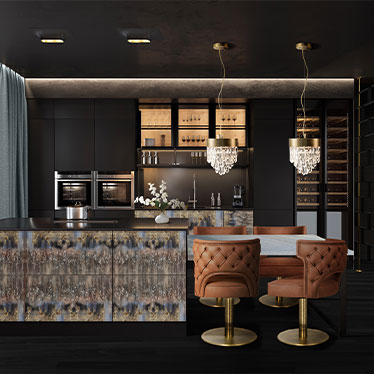 KANSAS II Dining Chair, NAICCA Pendant Light, HANOI Screen