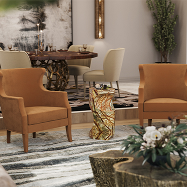 Bryce II Side Table, Dukono II Armchair