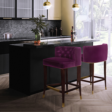 Bourbon Counter Stool, Niku Pendant Light