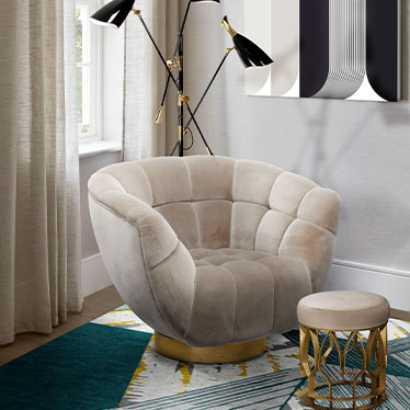 Essex Armchair, Mecca Stool 