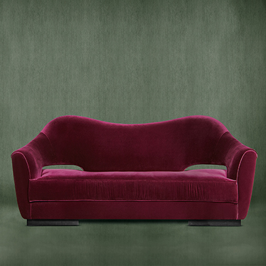 NAU - a velvet sofa inspired in the ﬁrst ships that crossed the Atlantic to America suits perfect in a modern living room. The two peaks on the NAU sofa, recalling the sails of the ship, bringing the feeling of adventure and discovery to your living room.