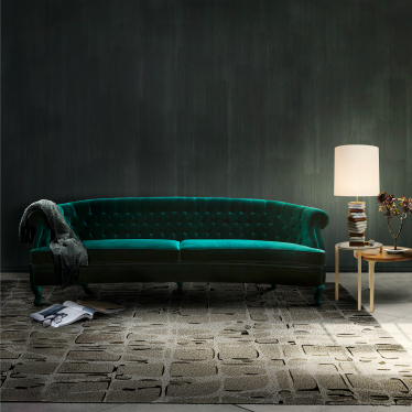 velvet sofa.